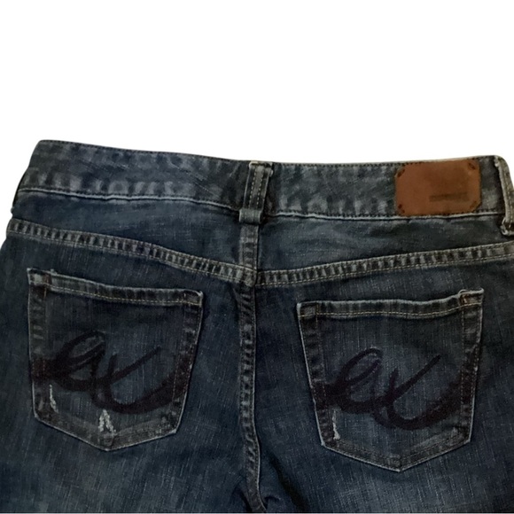 Express Jeans Womens 19 Bootcut Distressed Embroidered Juniors Size Approx 10 - Picture 7 of 8